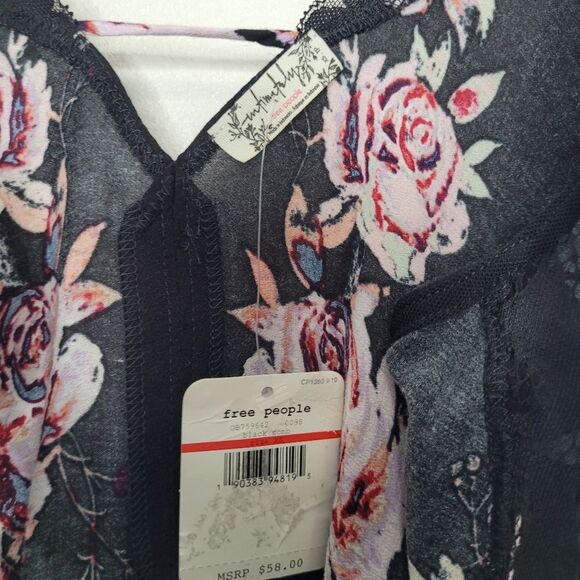 Free People Intimately Morning Rose Floral Tank Top Moody Flirty Size Xs NWT - Picture 7 of 8